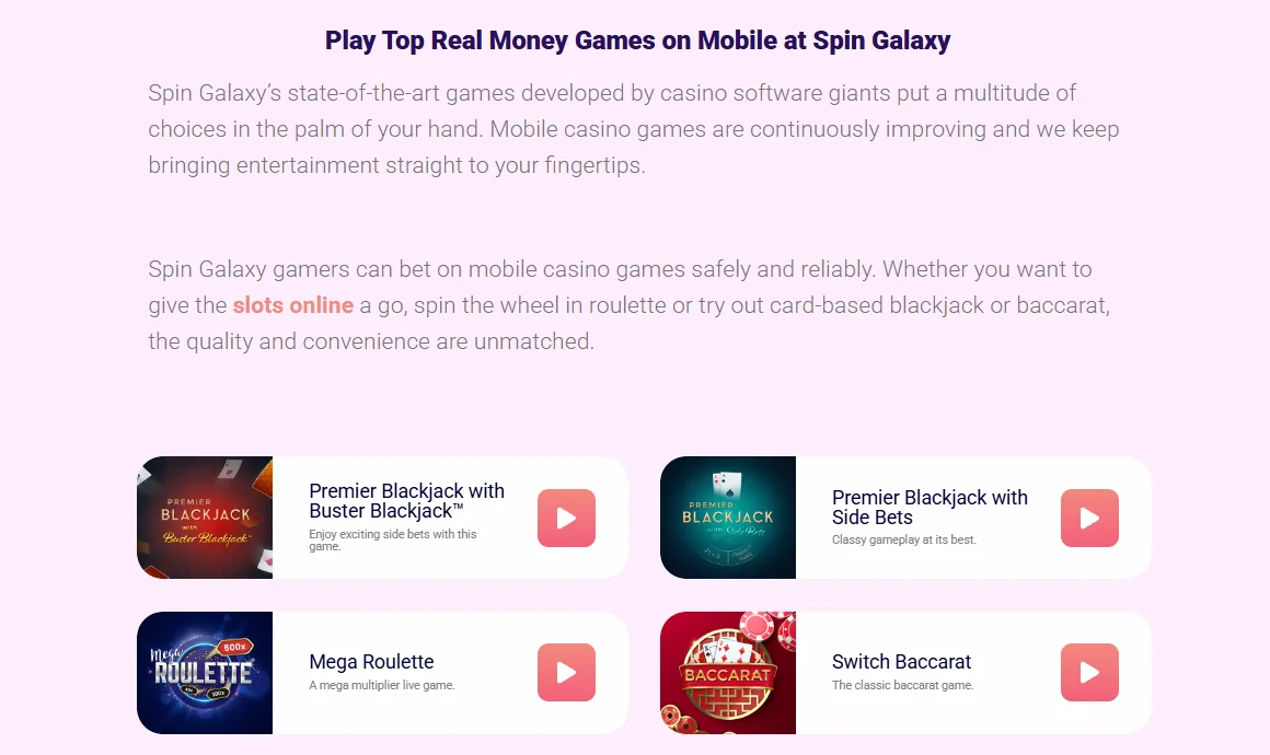 Spin Galaxy games